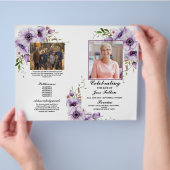 葬儀パープルフローラ令お祝い チラシ (手)