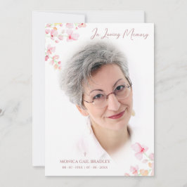 葬儀フェイクバラ金ゴールドフォトピンクフローラ枝 招待状