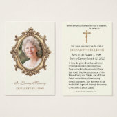 葬儀フォトカトリック記念祈りの言葉カード (正面&裏面)