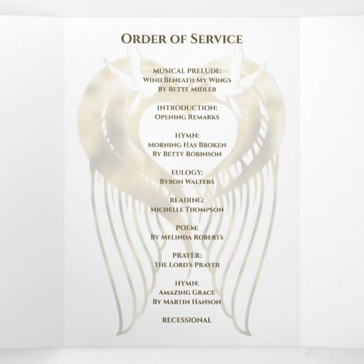 葬儀フォトコラージュと服務命令 三つ折りプログラム (内部中)