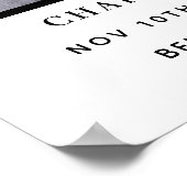 葬儀フォトシンプルメモリアル白黒歓迎 ポスター (角)