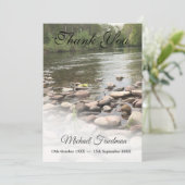 葬儀フォトシンプル石ありがとう サンキューカード (スタンド正面)