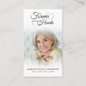 葬儀フォトフォーエバーハートクロス祈りの言葉カード 名刺 (正面)