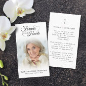 葬儀フォトフォーエバーハートクロス祈りの言葉カード 名刺