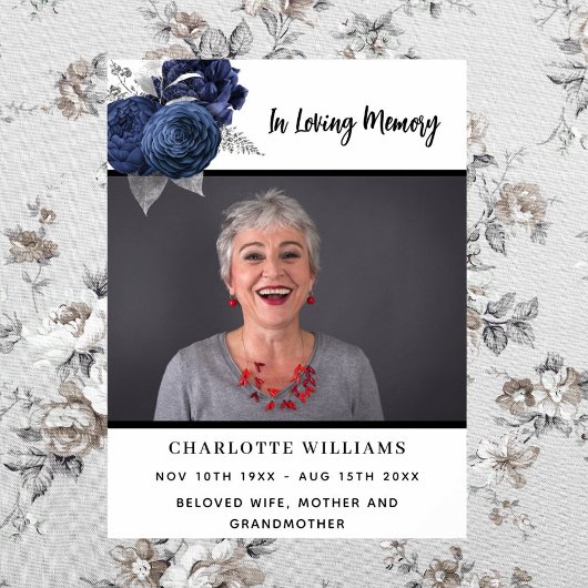 葬儀フォトフローラシンプルメモリアル歓迎 ポスター