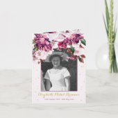 葬儀フォトブルゴーニュフローラエレガント招待状 招待状 (正面)