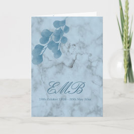 葬儀フォトブルーユーカリお祝いの生活 招待状