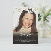 葬儀フォトホワイトブロッサムフローラ サンキューカード (スタンド正面)