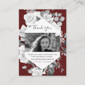 葬儀フォトメモリアルフローラ赤サンキューカード エンクロージャーカード (正面)