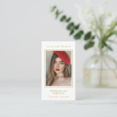 葬儀フォトメモリアル金ゴールドクロス祈りの言葉カード 名刺 (スタンド正面)