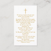 葬儀フォトメモリアル金ゴールドクロス祈りの言葉カード 名刺 (裏面)