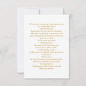 葬儀フォトメモリアル金ゴールド台形記念カード (裏面)