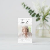 葬儀フォーエバーハートスクリプトフォト祈りの言葉カード 名刺 (スタンド正面)