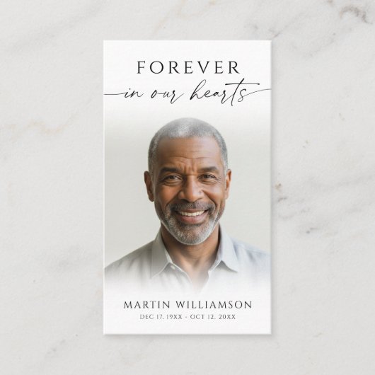 葬儀フォーエバーハートフォトクロス祈りの言葉カード 名刺 (正面)