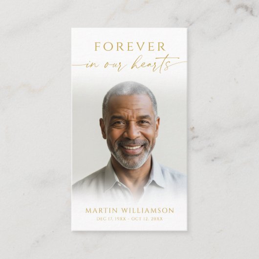 葬儀フォーエバーハートフォトクロス祈りの言葉カード 名刺 (正面)