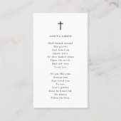 葬儀フォーエバーハートフォトクロス祈りの言葉カード 名刺 (裏面)