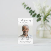 葬儀フォーエバーハートフォトモダン祈りの言葉カード 名刺 (スタンド正面)