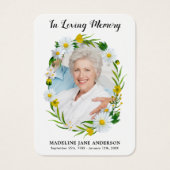 葬儀フローラデイジー写真記念祈りの言葉カード (正面)