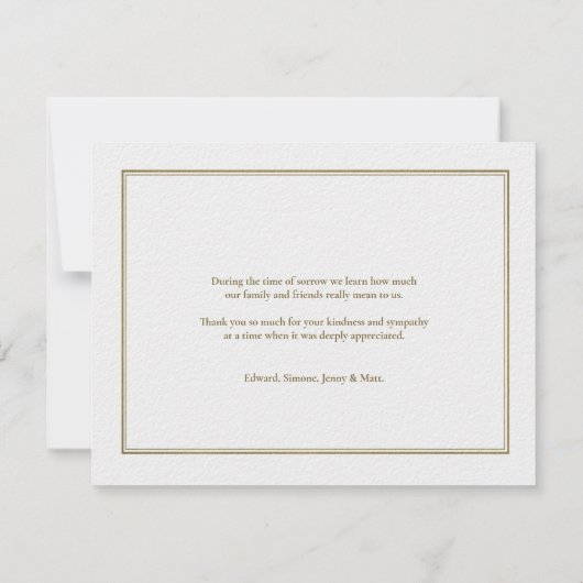 葬儀フローラバラフォト悔やみや弔慰サンキューカード サンキューカード (裏面)