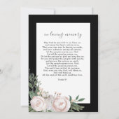 葬儀フローラブラックフォト記念祈りの言葉カード サンキューカード (裏面)