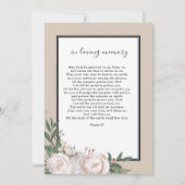 葬儀フローラベージュ写真記念プログラム サンキューカード (裏面)