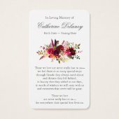 葬儀フローラボルドフォト祈りの言葉共感表 (裏面)