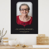 葬儀ブラックフィリグリー装飾華やかな写真 ポスター (キッチン)