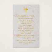 葬儀ブラックマーブル金ゴールド記念祈りの言葉カード (裏面)