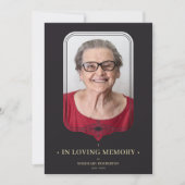 葬儀ブラック装飾用フィリグラーレース効果 招待状 (正面)