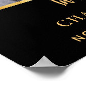 葬儀ブラック金ゴールド写真記念ウェルカム ポスター (角)