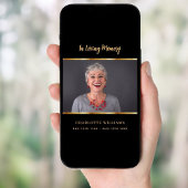 葬儀ブラック金ゴールド写真記念ウェルカム ポスター