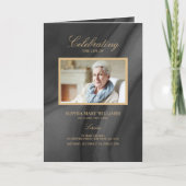 葬儀ブラック&金ゴールド書 |メモリアルプログラム プログラム (正面)