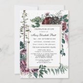 葬儀ブルゴーニュフローラパインお祝いオブ・ライフ 招待状 (正面)