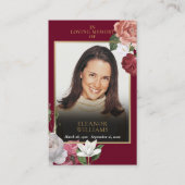 葬儀ブルゴーニュフローラフォト祈りの言葉カード 名刺 (正面)