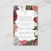 葬儀ブルゴーニュフローラフォト祈りの言葉カード 名刺 (裏面)