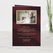 葬儀ブルゴーニュ&金ゴールド |メモリアルプログラム プログラム (裏面)