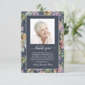 葬儀ブルーフローラ写真サンキューカード サンキューカード (スタンド正面)