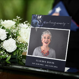 葬儀ブルー写真記念お祝い・オブ・ライフ 台座サイン