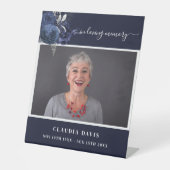 葬儀ブルー写真記念お祝い・オブ・ライフ 台座サイン (正面)