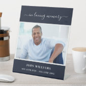 葬儀ブルー写真記念披露宴台本 台座サイン (インサイチュ)