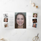 葬儀プログラムのシンプルスナップ写真 三つ折り招待状 (内部)