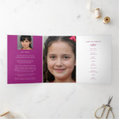 葬儀プログラムのハート桑 三つ折りプログラム (内部)