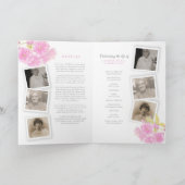 葬儀プログラムのピンクの花写真 プログラム (内部)