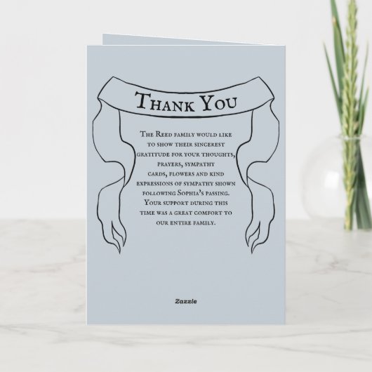 葬儀プログラムの写真の円リース サンキューカード (裏面)