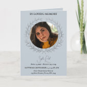 葬儀プログラムの写真の円リース サンキューカード (正面)