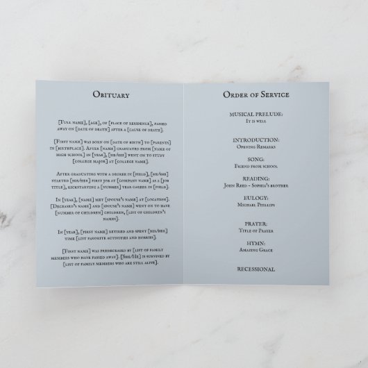 葬儀プログラムの写真の円リース サンキューカード (内部)