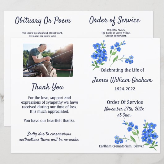 葬儀プログラムの記憶 (正面/裏面)