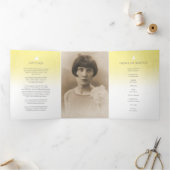 葬儀プログラムの順序イエローローズ 三つ折りプログラム (内部)