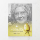 葬儀プログラムの順序イエローローズ 三つ折りプログラム (カバー)