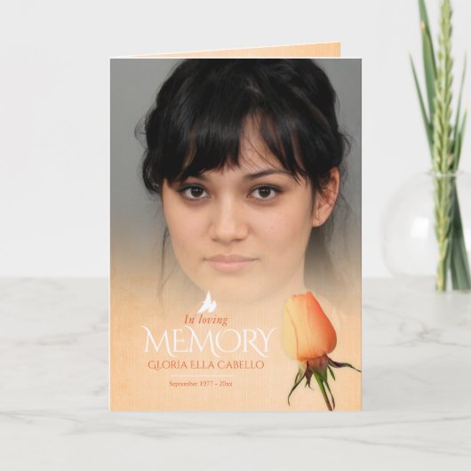 葬儀プログラムの順序オレンジバラ プログラム (正面)